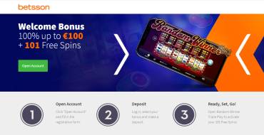 100% Match Bonus up to €100 in Betsson Casino: welcome bonus betsson