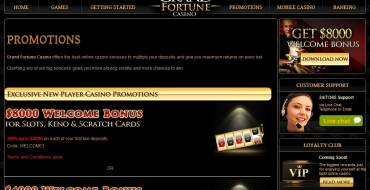 Grand Fortune casino: Акции