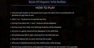 Book of Majestic Wild Buffalo: Правила