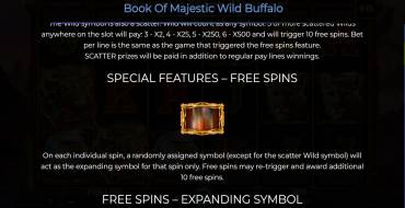 Book of Majestic Wild Buffalo: Уникальные функции