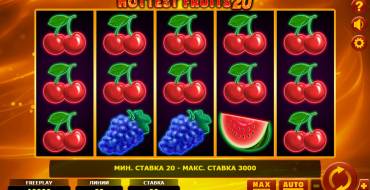 Hottest Fruits 20: Игровой автомат