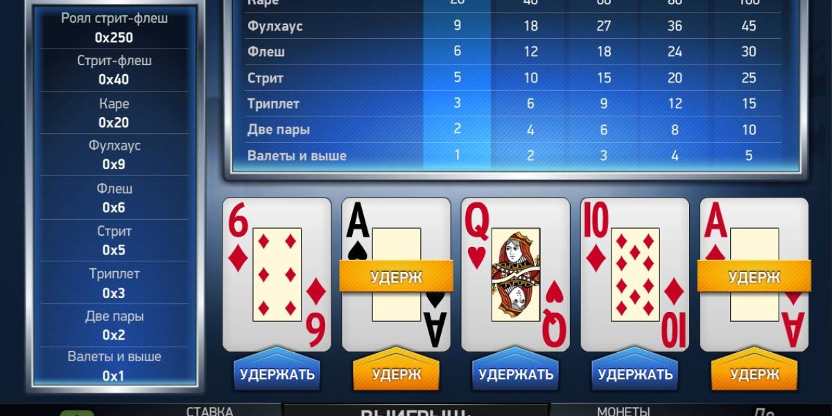 Видео-пекер Jacks or Better Double Up