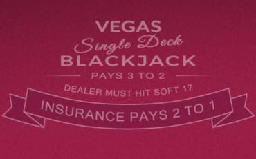 Блэкджек Vegas Single Deck Blackjack